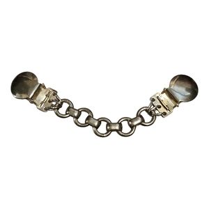 Vintage Sweater Guard Cardigan Clip – Silver Tone Chain